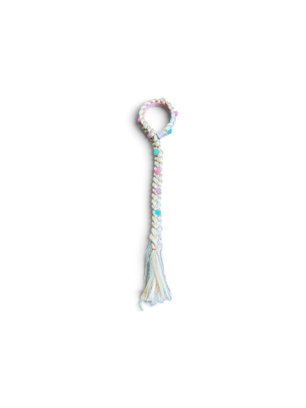 Rapunzel Pastel Braided Kids Hair Headband with Tassel - White, Pink, Blue